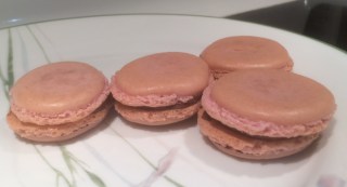 pink macarons on a plate