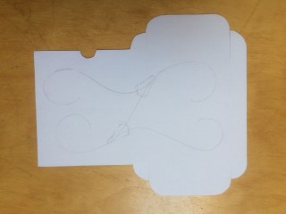 Tuckbox paper pattern with pencil guidelines