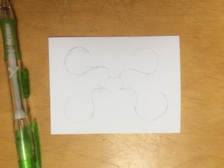 Pencil guidelines on card