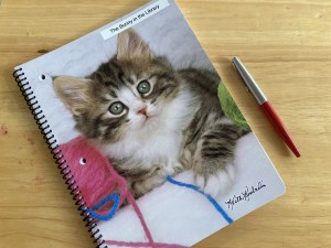 Spiral notebook with kitten photo for Nanowrimo